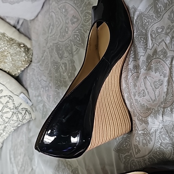 Jessica Simpson Patient Leather Peep Toe Wedges - Picture 3 of 5